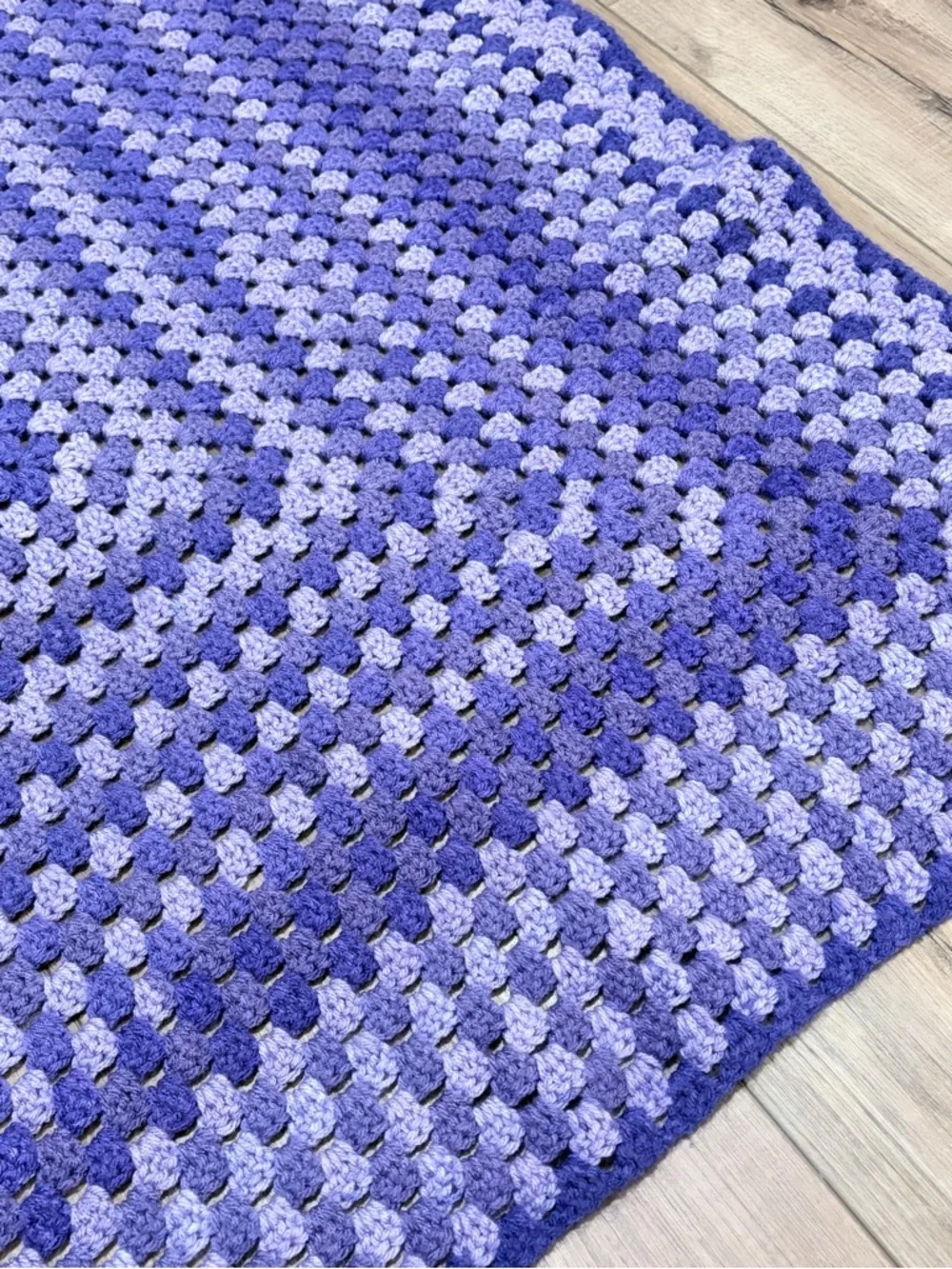 Vintage Purple Lavender Crochet Blanket Grandmacore Throw Cottagecore Cozy